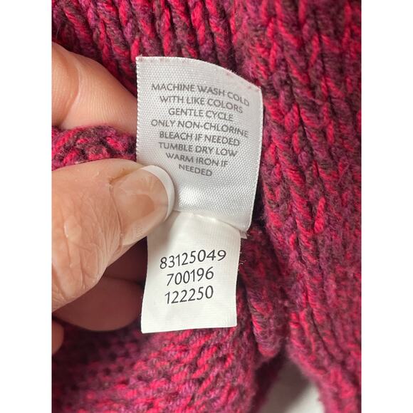 J. Jill Marled Knit Cardigan Sweater Mixed Button Red Academia - Picture 5 of 5